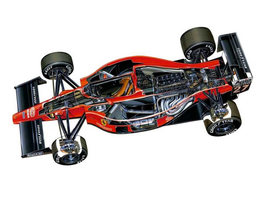 Ferrari 640 cutaway A4 Photo Print