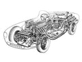 Ferrari 750 Monza cutaway A4 Photo Print