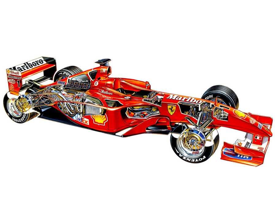 Ferrari F2001 cutaway A4 Photo Print