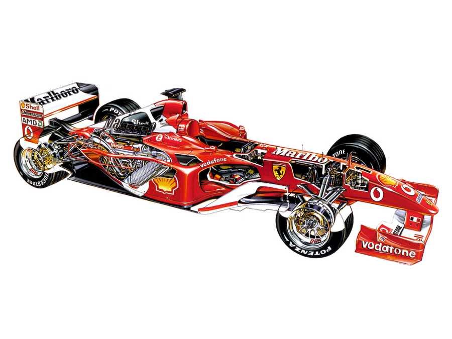 Ferrari F2004 cutaway A4 Photo Print