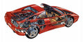 Ferrari F355 GTS cutaway A4 Photo Print