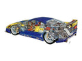 Ferrari F40 GTE 1995 cutaway A4 Photo Print