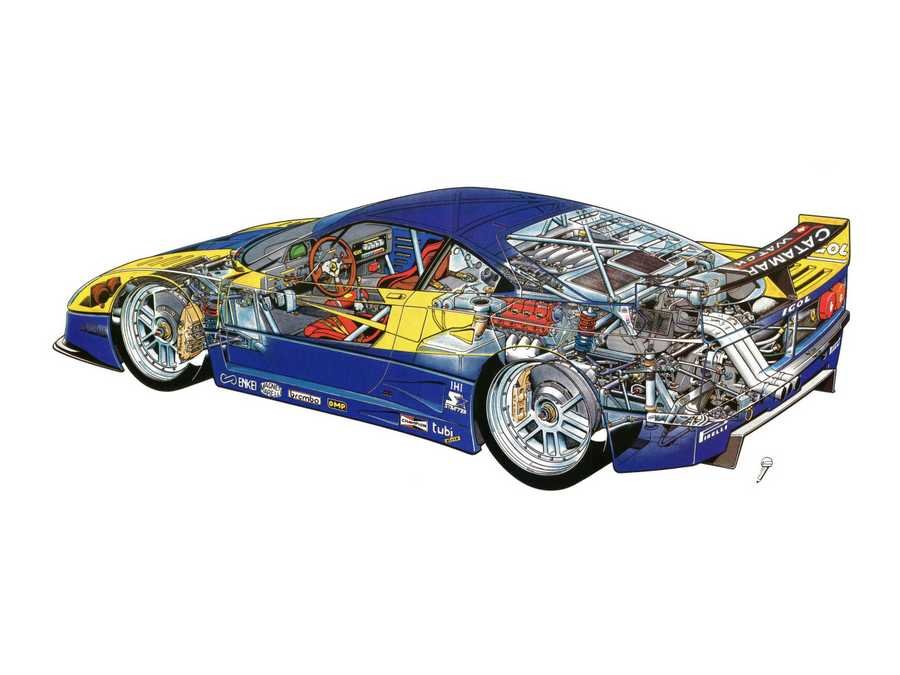 Ferrari F40 GTE 1995 cutaway A4 Photo Print