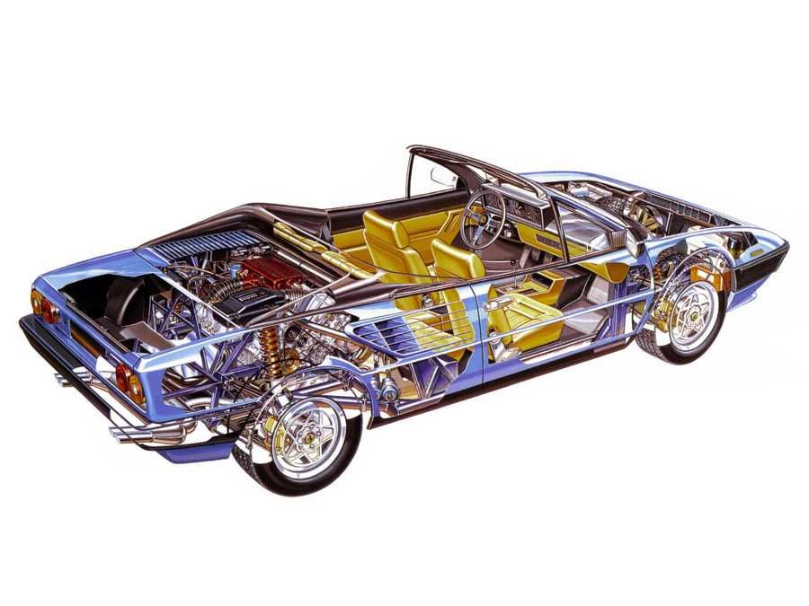 Ferrari Mondial Cabriolet cutaway A4 Photo Print