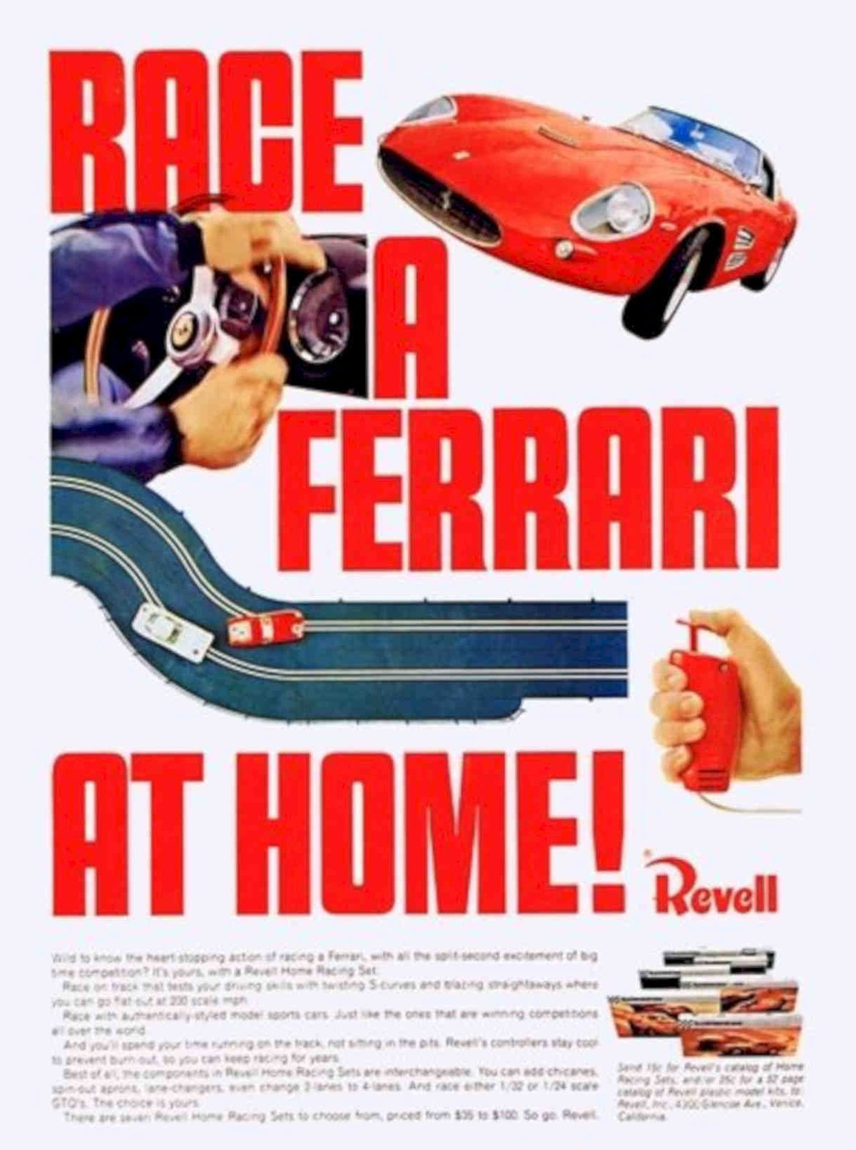 Ferrari Racing Set Vintage Retro Advert Poster A4 Photo Print