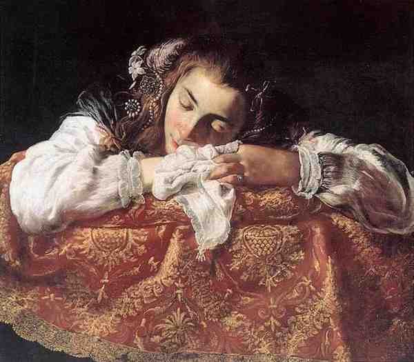 Feti Domenico Sleeping Girl A4 Photo Print