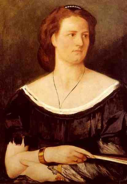 Feuerbach Anselm Portrait Of A Lady Holding A Fan A4 Photo Print