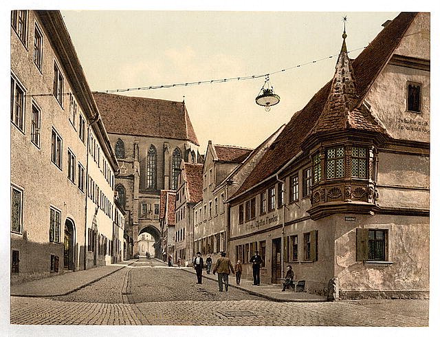 Feuerleins bow windows Rothenburg Bavaria Vintage A4 Photo Print