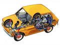 Fiat 126 1972 cutaway A4 Photo Print