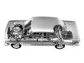 Fiat 130 1969 cutaway A4 Photo Print