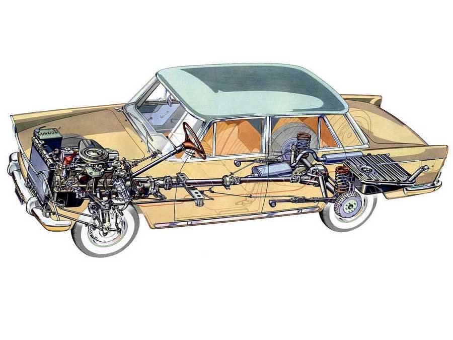 Fiat 1800 cutaway A4 Photo Print