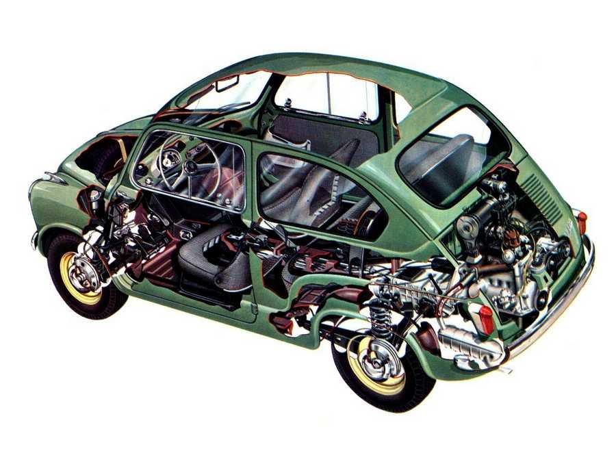 Fiat 600 cutaway A4 Photo Print