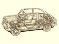 Fiat 850 cutaway (2) A4 Photo Print