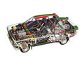 Fiat Abarth 131 Rally Corsa 1976 cutaway A4 Photo Print