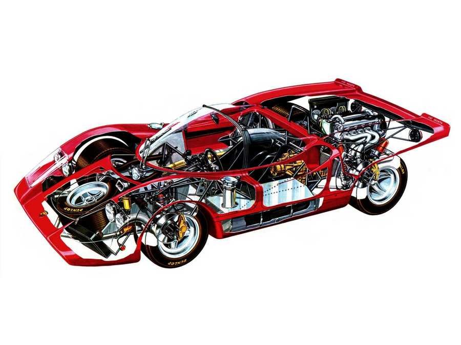 Fiat Abarth 2000 Sport Spider cutaway A4 Photo Print