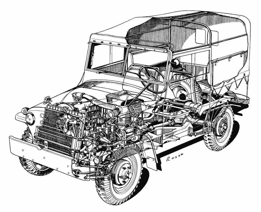 Fiat Campagnola cutaway A4 Photo Print