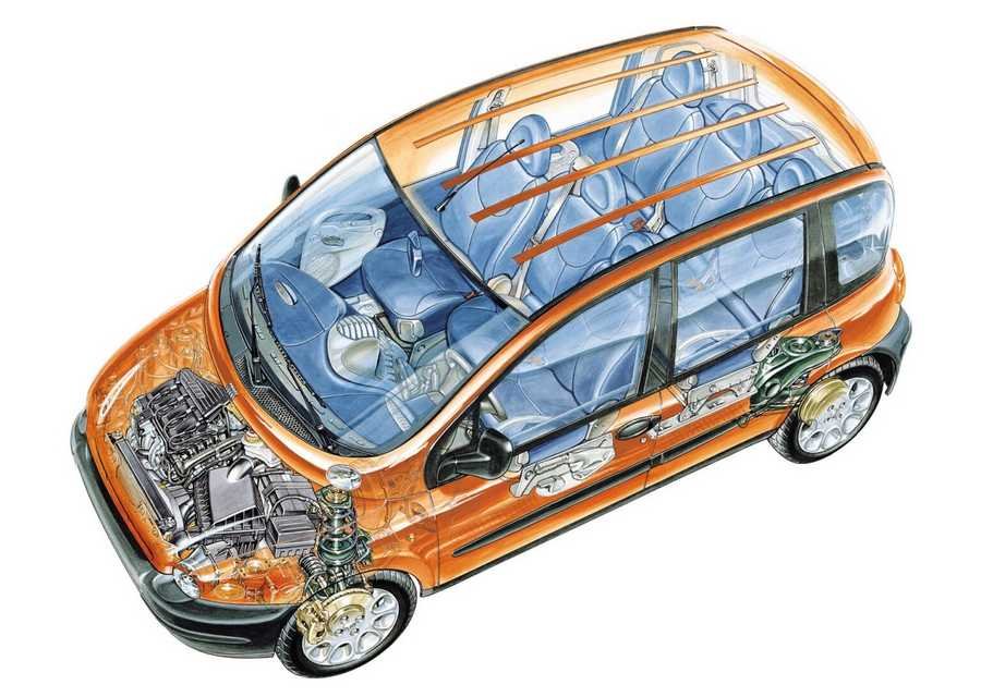 Fiat Multipla 1998 1536x1091 cutaway A4 Photo Print