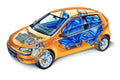 Fiat Punto 1999 cutaway A4 Photo Print