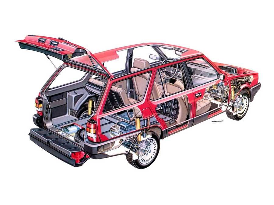 Fiat Regata Weekend Super 1984 cutaway A4 Photo Print