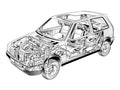 Fiat Uno Turbo 1985 cutaway A4 Photo Print