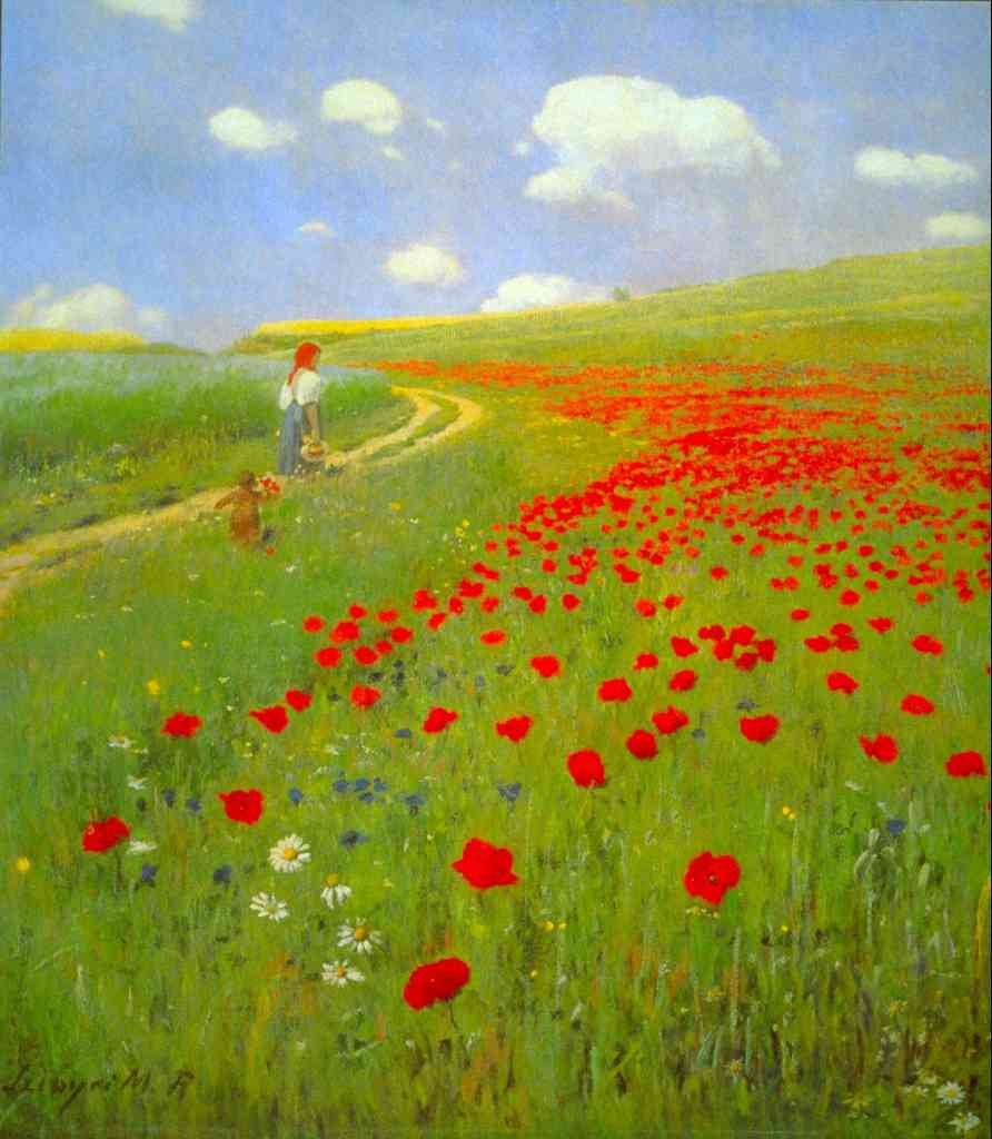 Field Of Poppies Merse Impressionism A4 Photo Print