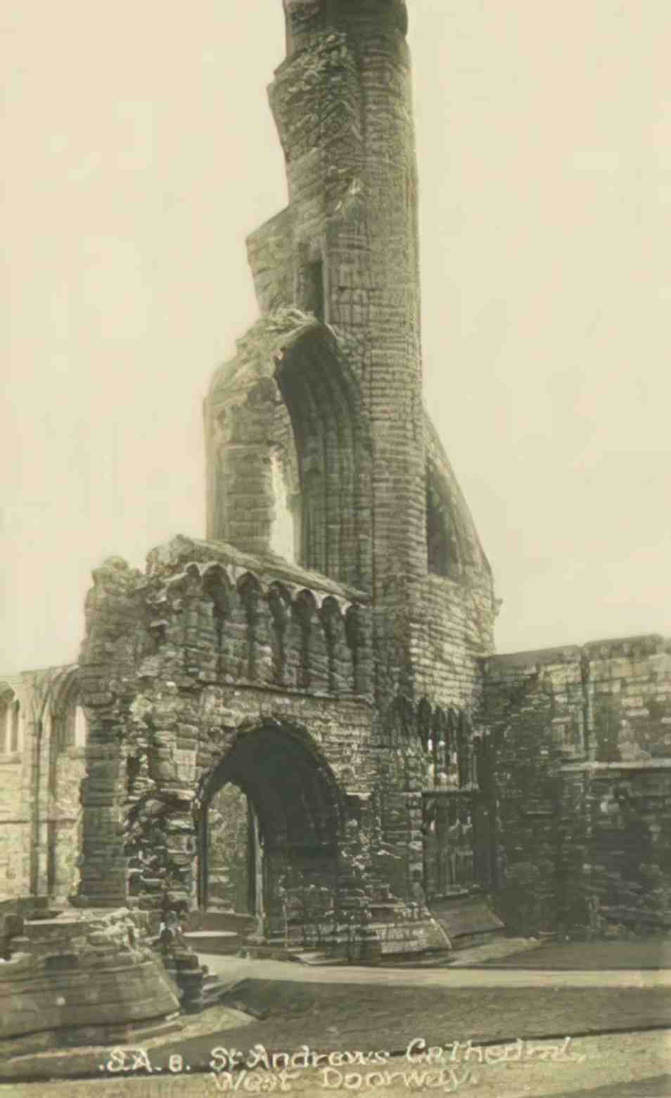 Fife St Andrews Cathedral West Doorway 1920s Vintage A4 Photo Print