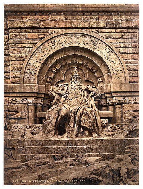 Figure of Barbarossa Kyffhauser and Monument Thuringia Vintage A4 Photo Print