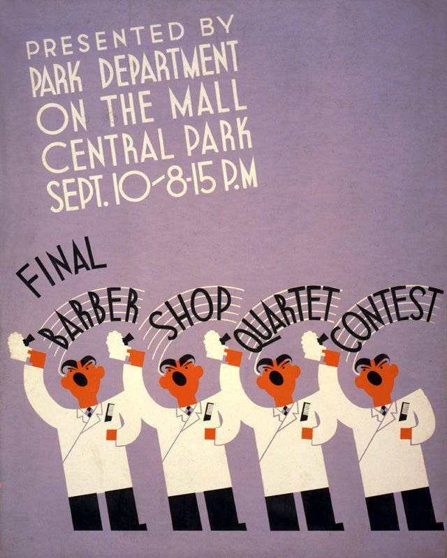 Final Barbershop Quartet Contest Barber Shop Usa barber advert A4 Photo Print