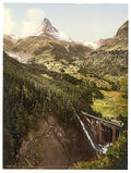 Findelenbach Bridge Valais Alps of Vintage A4 Photo Print