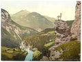 Finstermunz Road showing chamois Tyrol Vintage A4 Photo Print