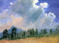 Fir Trees And Storm Clouds Bierstadt A4 Photo Print