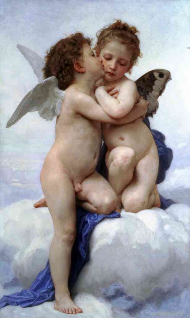 First Kiss Bouguereau A4 Photo Print