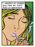 First Puff Of Marihuana Poster 1960s Vintage Retro Advert Poster A4 Photo Print