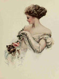 Fisher Harrison 1875 1934 Fair Americans 1911 Beauty & kitten A4 Photo Print