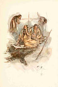 Fisher Harrison 1906 Red Indian women preparing food A4 Photo Print