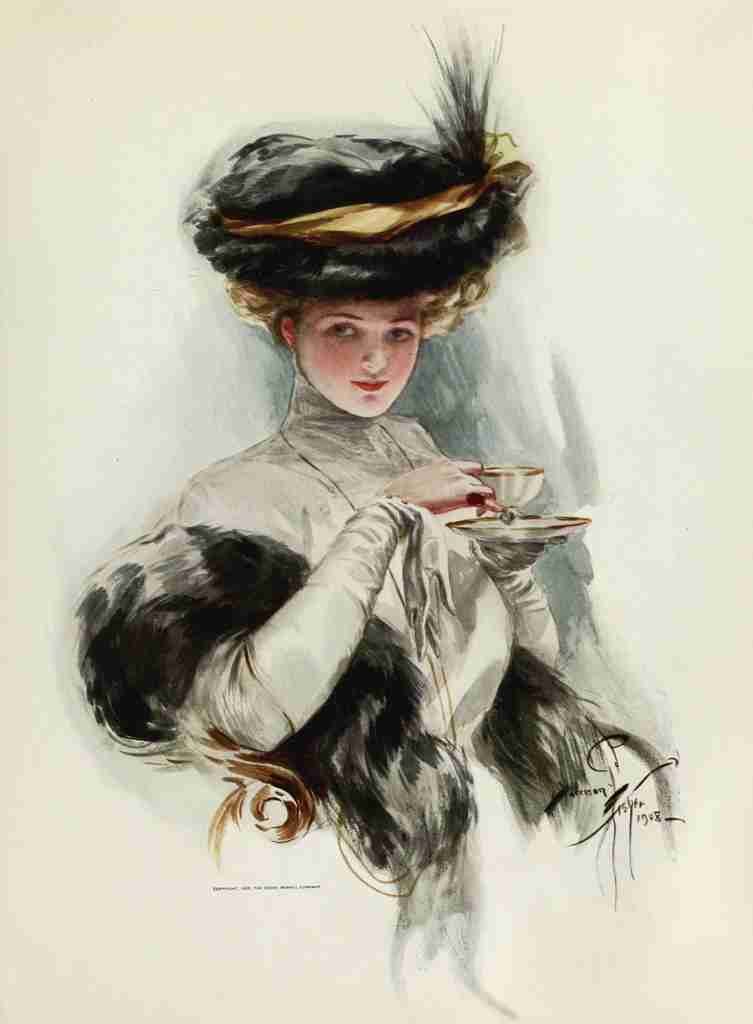 Fisher Harrison American Beauties 1909 In Teacup times A4 Photo Print