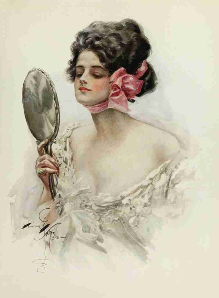 Fisher Harrison American Beauties 1909 In the mirror A4 Photo Print