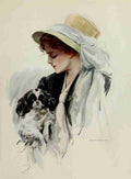 Fisher Harrison American Beauties 1909 She took my fido A4 Photo Print
