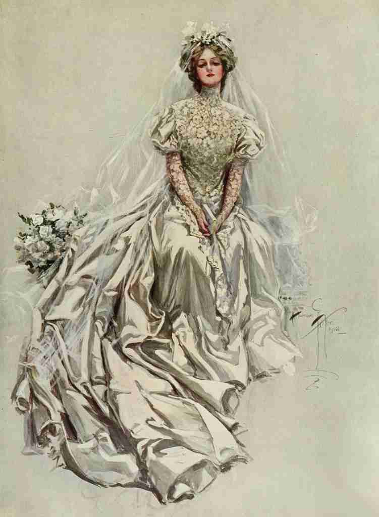 Fisher Harrison American Beauties 1909 Wedding dress A4 Photo Print