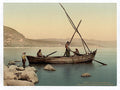 Fishermans boat on the lake Tiberias Vintage A4 Photo Print