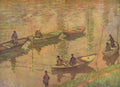 Fishermen On The Seine At Poissy Claudemonet A4 Photo Print