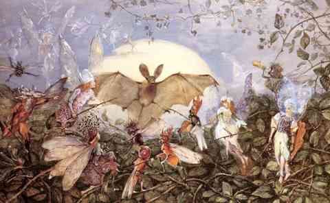 Fitzgerald John Anster Fairy Hordes Attacking A Bat A4 Photo Print