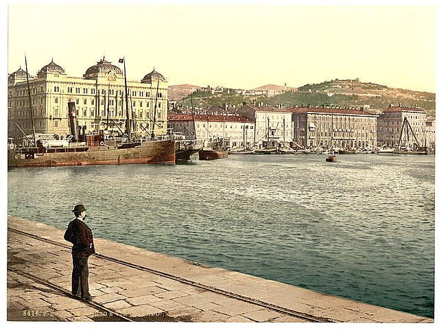 Fiume the harbor Croatia Vintage A4 Photo Print
