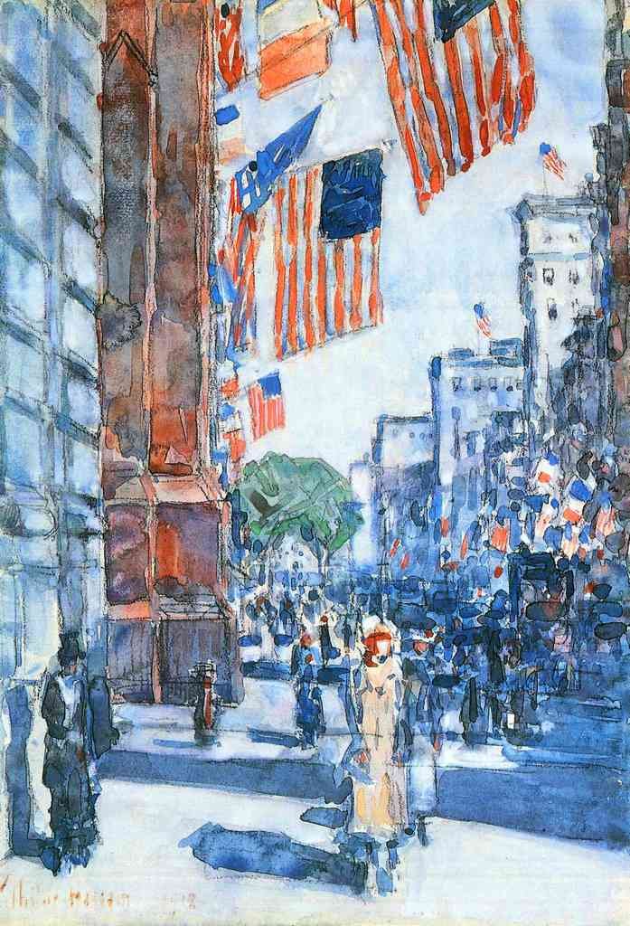 Flags Fifth Avenue Hassam Impressionism American A4 Photo Print