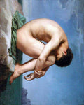 Flandrin Hippolyte Jeune homme assis au bord de la mer 2018 10X8 A4 Photo Print