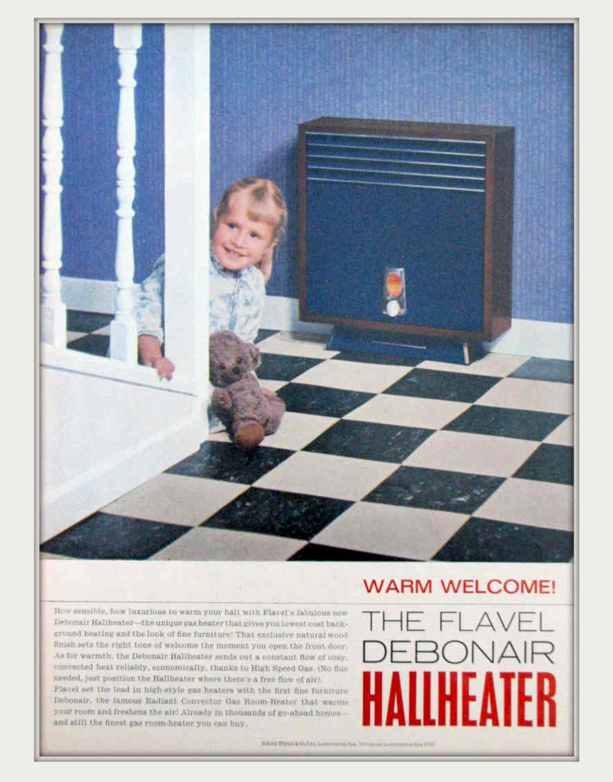 Flavel Debonaire Hallheater Vintage Retro Advert Poster A4 Photo Print
