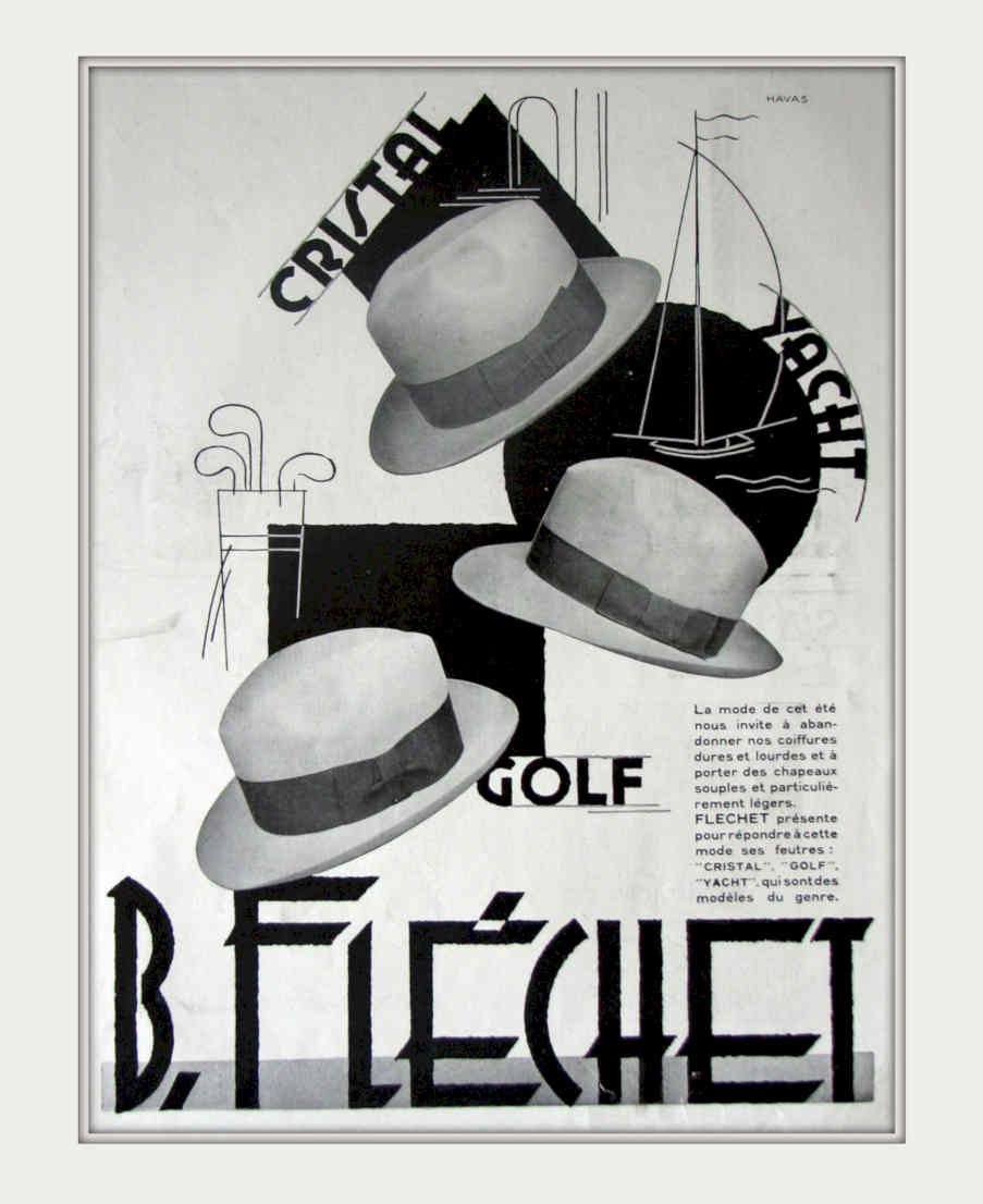Flechet Hats Golf Vintage Retro Advert Poster A4 Photo Print