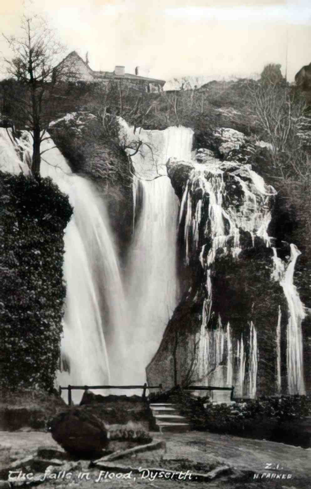 Flintshire Dyserth Falls in flood Vintage A4 Photo Print