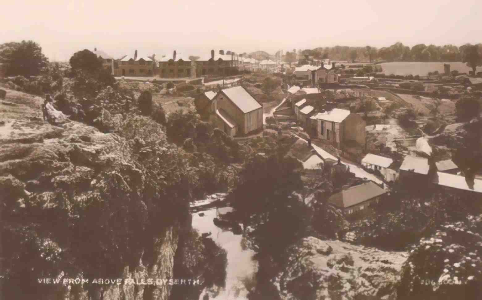 Flintshire Dyserth View from above falls 1931 Vintage A4 Photo Print