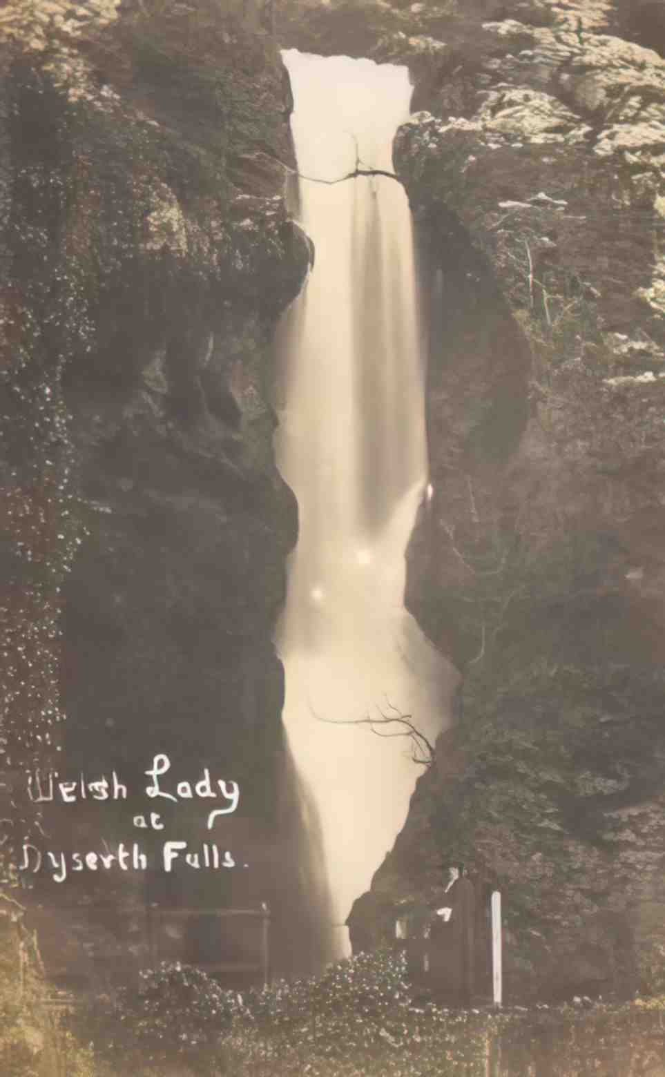 Flintshire Dyserth Welsh Lady at Falls 1910s Vintage A4 Photo Print